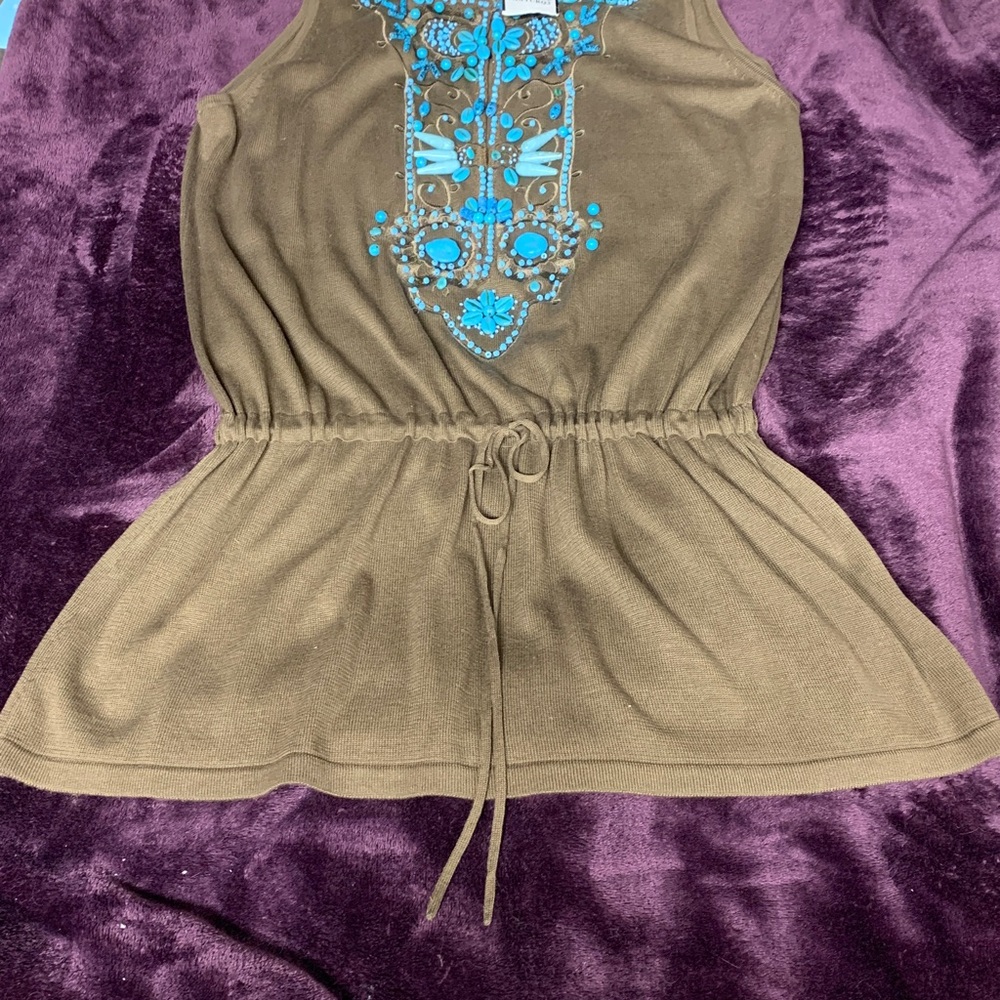 Votre Nom  Top with Blue turquoise beads XL - Picture 5 of 17
